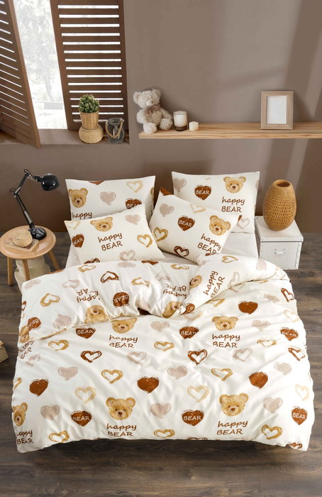 L'essentiel linge de maison Teddy Bear Heart Fitted Juego de funda de edredón doble L'essentiel linge de maison Teddy Bear Heart Fitted Juego de funda de edredón doble